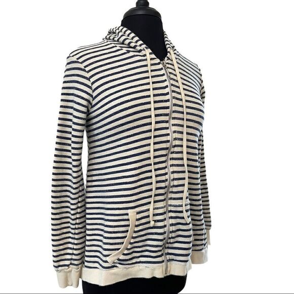 Boston Proper Sport Striped Zip Up Hoodie Sz S - Picture 3 of 10